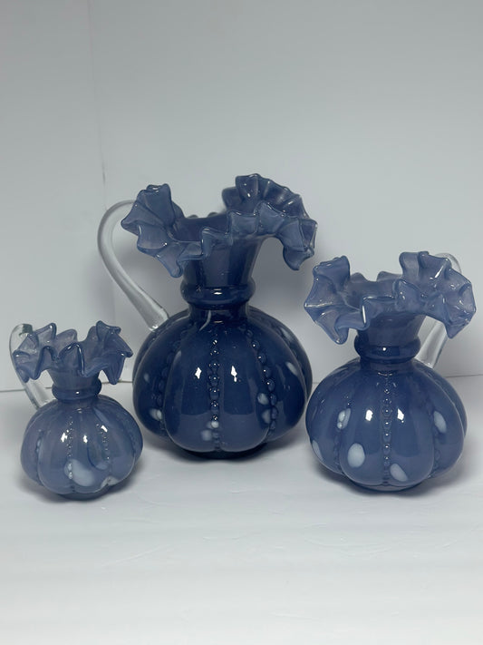 Purple Egg Glass Vase Pitcher Set