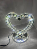 Heart Shaped Stainless Steel LED K9 Crystal Desk Lamp