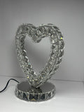 Heart Shaped Stainless Steel LED K9 Crystal Desk Lamp