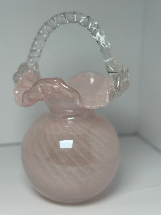 Elegant Pink Handbag Glass Vase