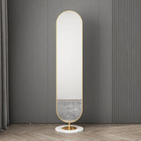 Full-Length Rotating Dressing Mirror with Gold Base Finish