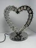 Heart Shaped Stainless Steel LED K9 Crystal Desk Lamp