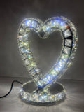 Heart Shaped Stainless Steel LED K9 Crystal Desk Lamp