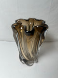 Ammonite Brown Glass Vase With Fruit Bowl