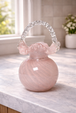 Elegant Pink Handbag Glass Vase
