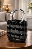 Handbag Glass Black Vase