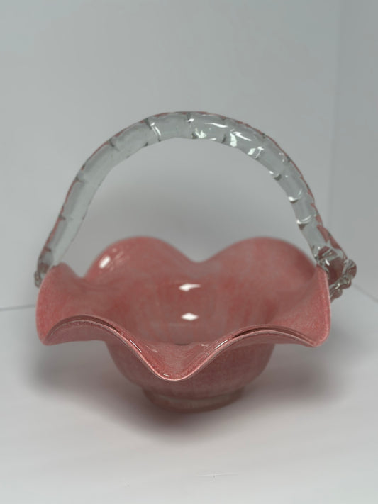 Pink Lipstick Glass Vase Fruit Bowl
