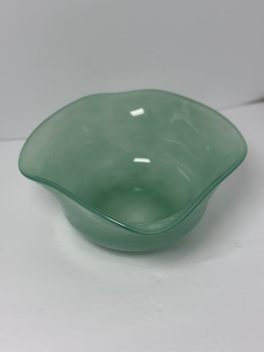 Blue Guppy Glass Vase Set With Fruit Bowl