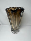 Ammonite Brown Glass Vase With Fruit Bowl
