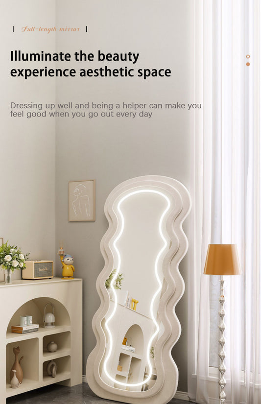 Velvet Colorful LED Floor Mirror – 3 Color Options