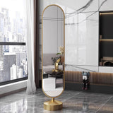 Full-Length Rotating Dressing Mirror with Gold Base Finish