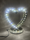 Heart Shaped Stainless Steel LED K9 Crystal Desk Lamp