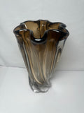 Ammonite Brown Glass Vase With Fruit Bowl