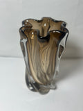 Ammonite Brown Glass Vase With Fruit Bowl
