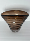 Mocha Luxe Glass Vase Set With Fruit Bowl