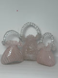 University Pink Handbag Glass Vase Set