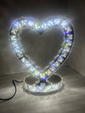 Heart Shaped Stainless Steel LED K9 Crystal Desk Lamp
