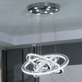 Multiple Spiral 3 Changeable Colors Stainless Steel LED Ring Chandelier