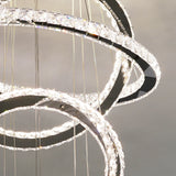 Stainless Steel LED Double-Ring LED Chandelier