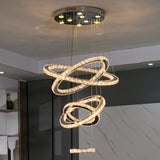 Stainless Steel LED Double-Ring LED Chandelier