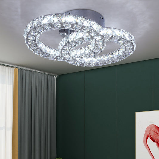 Double Oval Stainless Steel Crystal Large Mount
