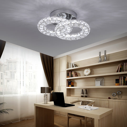 Double Oval Stainless Steel Crystal Small Lighting Mount