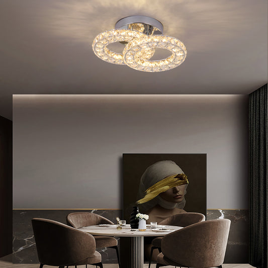 Double Oval Stainless Steel Crystal Small Lighting Mount