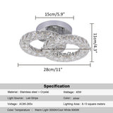 Double Oval Stainless Steel Crystal Small Lighting Mount