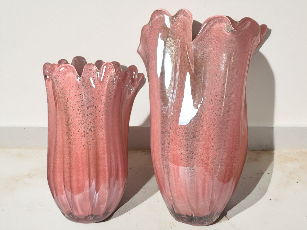 Halo Pink Glass Vase Set