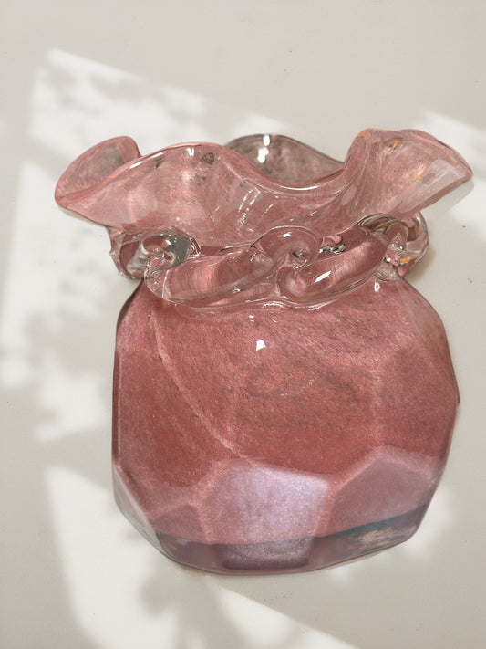 Rosa Morado Crush Glass Vase Set