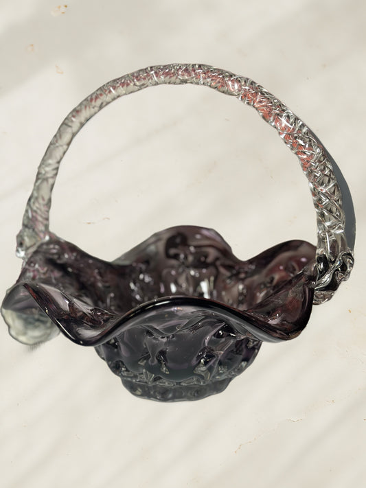 Purple Wine Glass Fruit Bowl