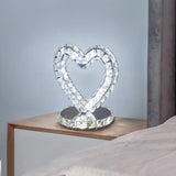 Heart Shaped Stainless Steel LED K9 Crystal Desk Lamp