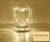 Heart Shaped Stainless Steel LED K9 Crystal Lamp