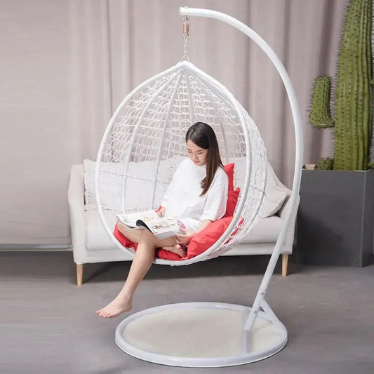 Hanging Chair with Pillow White