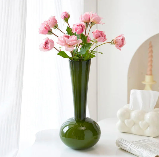 Green Vineyard Glass Vase