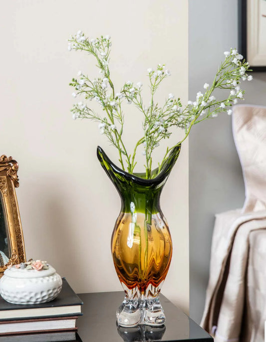 The Deuteranomaly Elegance Glass Vase Set with Fruit Bowl
