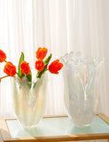 Marble Anniversary Glass Vase Set With Fruit Bowl