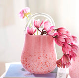 Strawberry Polka Dot Handbag Glass Vase Set
