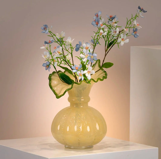 Pumpkin Green Glass Vase