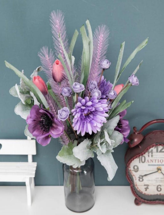 Artificial Florence Purple Romance Flower Bouquet