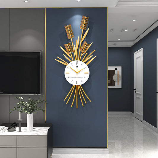 Feather Gold Wall Clock