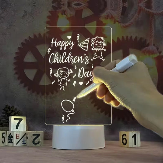 Acrylic DIY Note Board Light With Pen