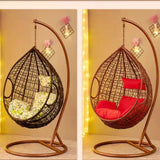 Hanging Chair with Pillow and Handrail Dark Brown