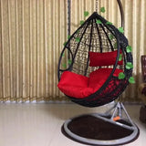 Hanging Chair with Pillow and Handrail Dark Brown