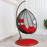 Hanging Chair with Pillow and Handrail Dark Brown