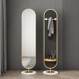 Full-Length Rotating Dressing Mirror with Gold Base Finish