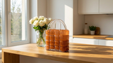 Handbag Orange Glass Vase