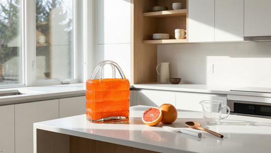 Handbag Orange Glass Vase