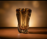Ammonite Brown Glass Vase With Fruit Bowl