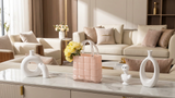 Handbag Light Pink Glass Vase